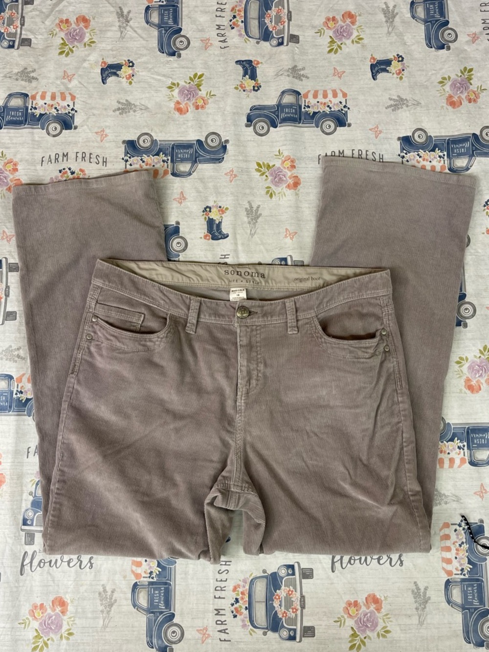 Sonoma Retro High Rise Gray Bootcut Corduroy Pants – Size 16 👖